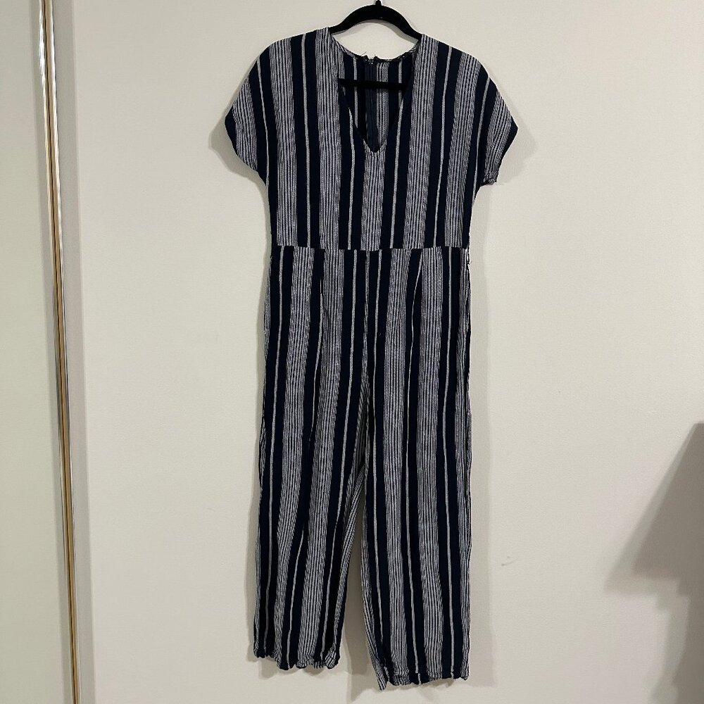 Rails Linen Blend Stripe Jumpsuit Size S